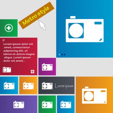 fotoğraf kamera işareti simgesi. Dijital sembolü. renkli düğmeler ayarlayın. vektör