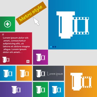 negatif ince tabaka simgesi simgesi. Metro tarzı. Vektör