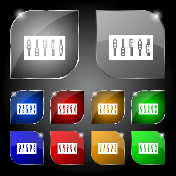 DJ-Konsole Mix Griffe und Schaltflächen Symbol-Symbol. trendiges, modernes Design mit Platz für Ihren Textvektor — Stockvektor