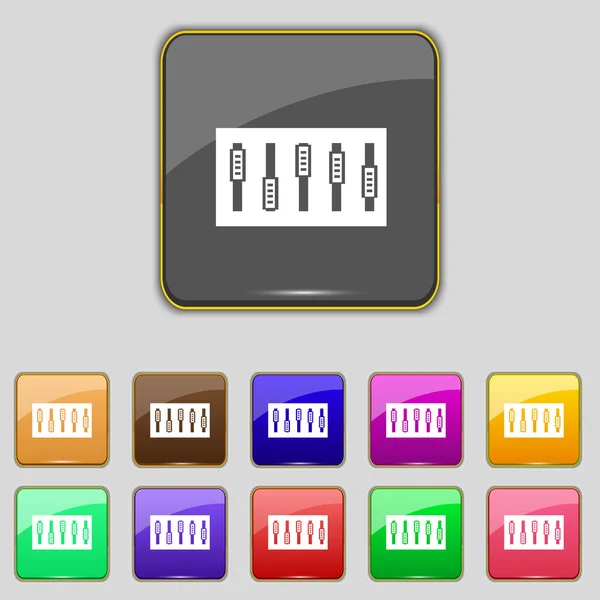 Dj console mix poignées et boutons icône symbole. Design tendance et moderne avec espace pour votre texte Vector — Image vectorielle