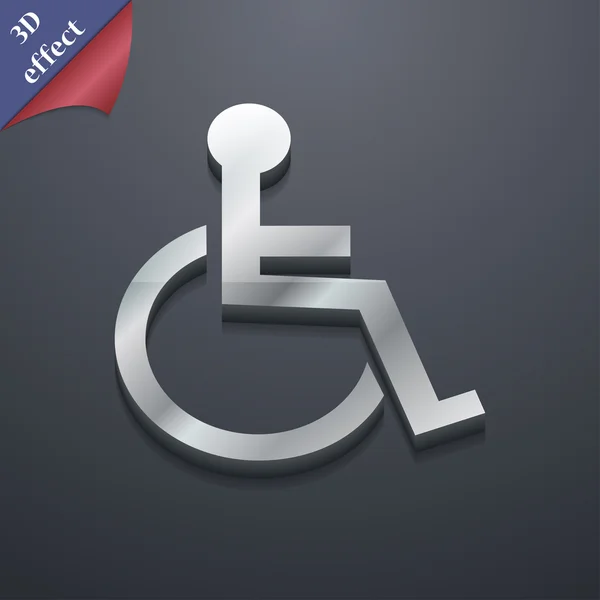 Disabled icon symbol. 3D style. Trendy, modern design with space for your text Vector — ストックベクタ