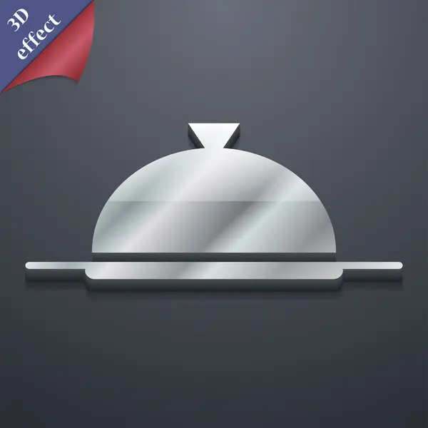 Food platter serving icon symbol. 3D style. Trendy, modern design with space for your text Vector — 스톡 벡터