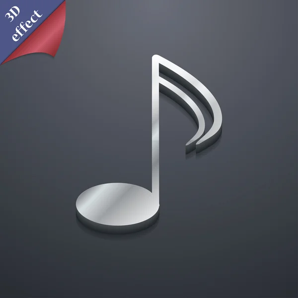 Music note icon symbol. 3D style. Trendy, modern design with space for your text Vector — Stockový vektor