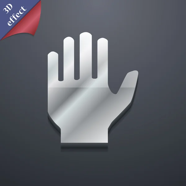 Hand print icon symbol. 3D style. Trendy, modern design with space for your text Vector — 图库矢量图片