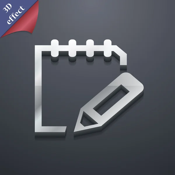 Edit document icon symbol. 3D style. Trendy, modern design with space for your text Vector — 图库矢量图片