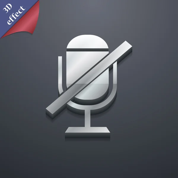 No Microphone icon symbol. 3D style. Trendy, modern design with space for your text Vector — Stock vektor