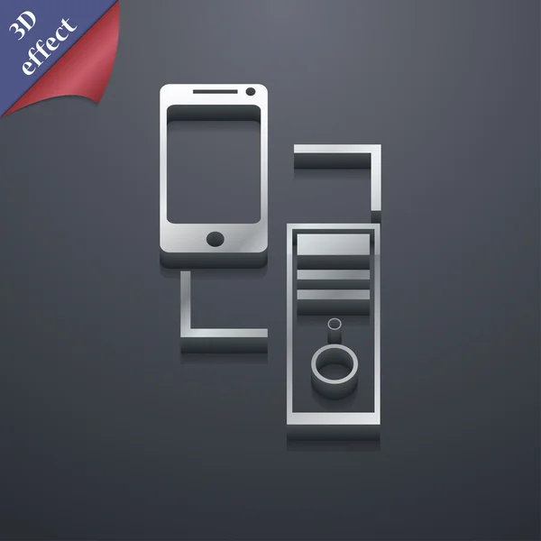 Synchronization  icon symbol. 3D style. Trendy, modern design with space for your text Vector — 图库矢量图片