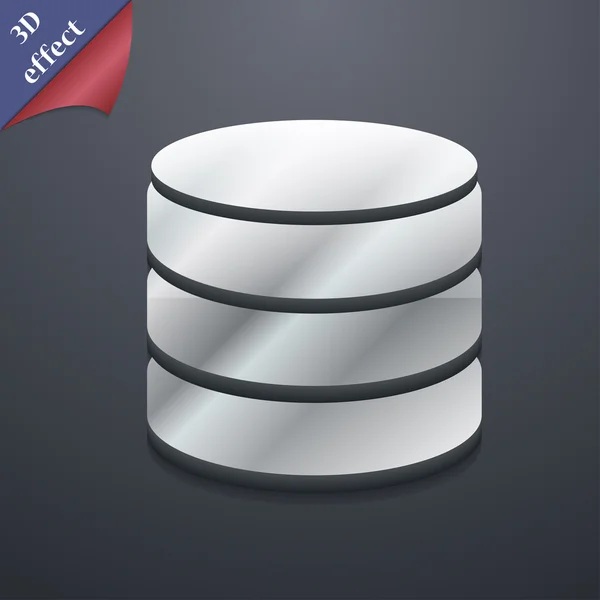 Hard disk and database icon symbol. 3D style. Trendy, modern design with space for your text Vector — Stok Vektör