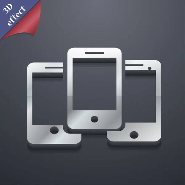 Smartphone widescreen icon symbol. 3D style. Trendy, modern design with space for your text Vector — Stok Vektör