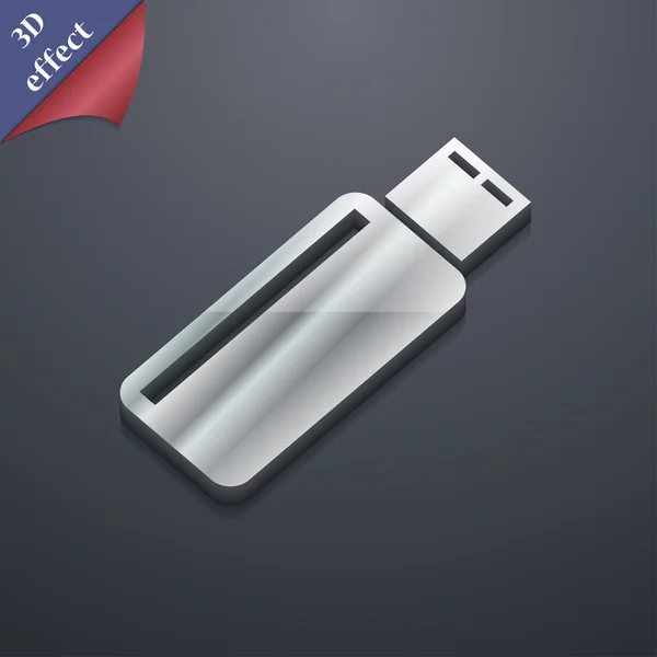 USB flash drive icon symbol. 3D style. Trendy, modern design with space for your text Vector — 图库矢量图片