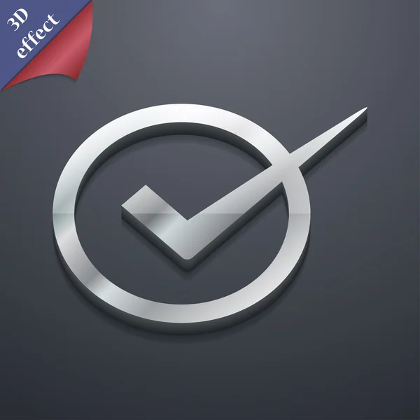 Check mark icon symbol. 3D style. Trendy, modern design with space for your text Vector — Wektor stockowy