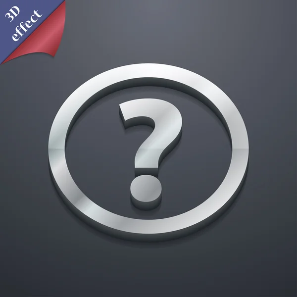 Question mark icon symbol. 3D style. Trendy, modern design with space for your text Vector — ストックベクタ