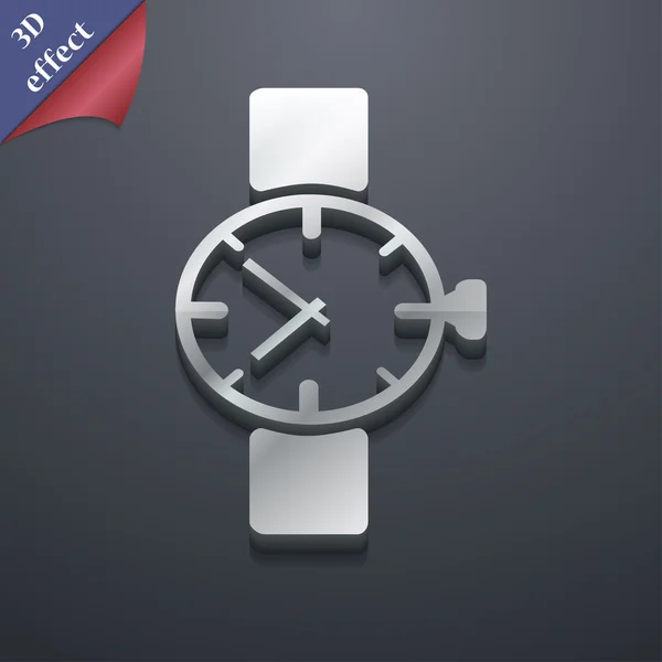 Muñeca Reloj icono símbolo. Estilo 3D. Diseño moderno y moderno con espacio para su Vector de texto — Vector de stock