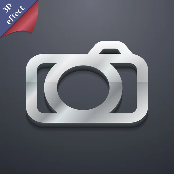 Foto camera pictogram symbool. 3D-stijl. Trendy, moderne design met ruimte voor uw tekst Vector — Stockvector