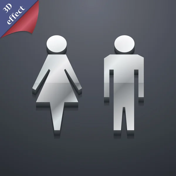 Symbole de toilettes. Style 3D. Design tendance et moderne avec espace pour votre texte Vector — Image vectorielle