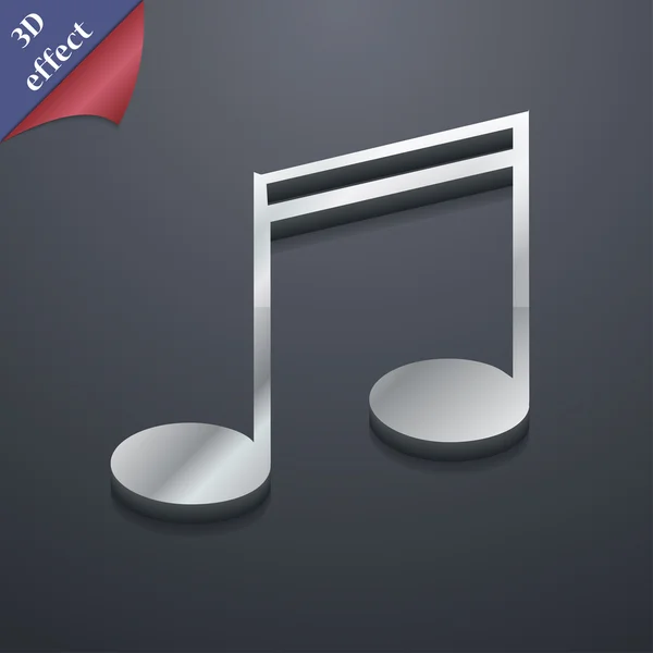 Music note icon symbol. 3D style. Trendy, modern design with space for your text Vector — Stock Vector