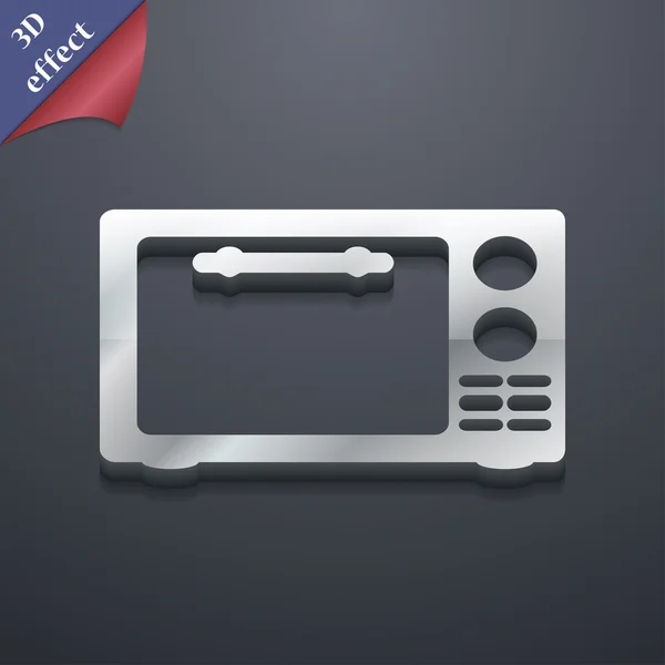 Magnetron oven pictogram symbool. 3D-stijl. Trendy, moderne design met ruimte voor uw tekst Vector — Stockvector