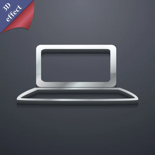 Symbolbild für Laptop. 3D-Stil. trendiges, modernes Design mit Platz für Ihren Textvektor — Stockvektor