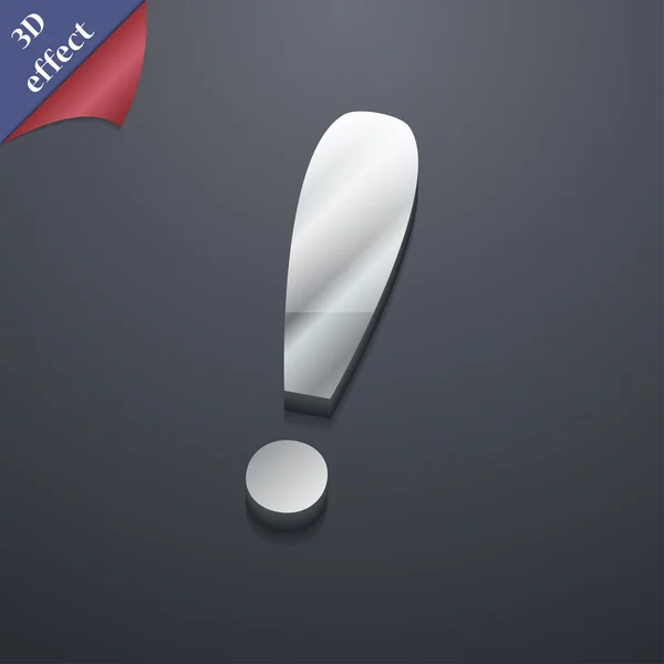 Exclamation mark icon symbol. 3D style. Trendy, modern design with space for your text Vector — 图库矢量图片