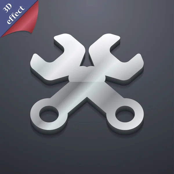 Wrench key icon symbol. 3D style. Trendy, modern design with space for your text Vector — Stock Vector