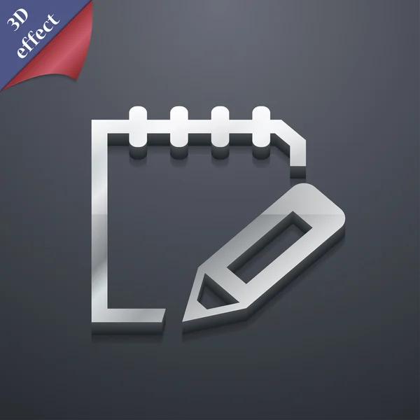 Edit document icon symbol. 3D style. Trendy, modern design with space for your text Vector — 图库矢量图片