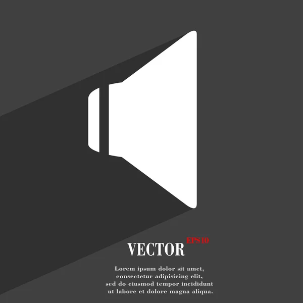 Symbolem ikona hlasitost reproduktoru ploché moderní web design s dlouhý stín a prostor pro váš text. Vektor — Stockový vektor
