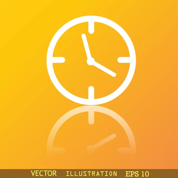 Orologio tempo icona simbolo piatto web design moderno con riflessione e spazio per il vostro testo. Vettore — Vettoriale Stock