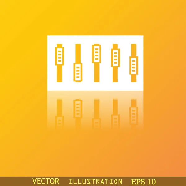 Consola Dj mezcla mangos y botones icono símbolo. Diseño moderno y moderno con espacio para su Vector de texto — Vector de stock
