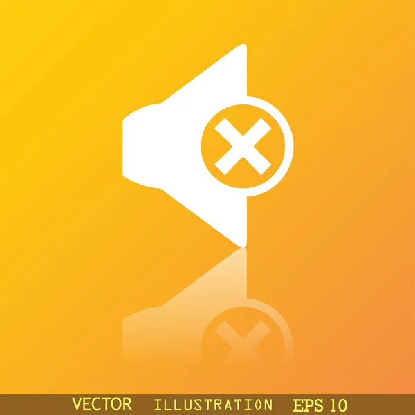 Mute hangszóró ikon szimbólum lakás modern web design gondolkodás, és a szöveg tér. Vektor — Stock Vector