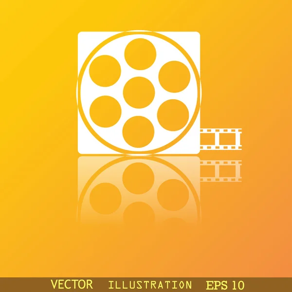 Símbolo de icono de vídeo Diseño web moderno y plano con reflexión y espacio para tu texto. Vector — Archivo Imágenes Vectoriales