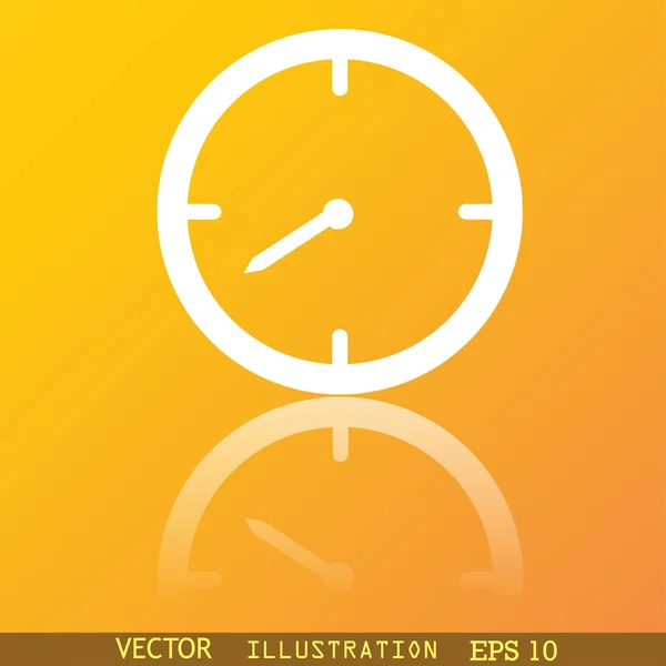 Timer-Symbol flaches modernes Webdesign mit Reflexion und Platz für Ihren Text. Vektor — Stockvektor