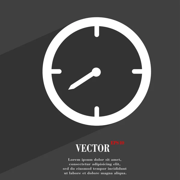 Символ значка таймера Плоский современный веб-дизайн с длинной тенью и пространством для текста. Вектор — стоковый вектор
