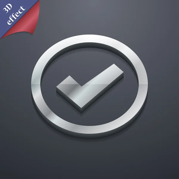 Check mark icon symbol. 3D style. Trendy, modern design with space for your text Vector — Stockový vektor