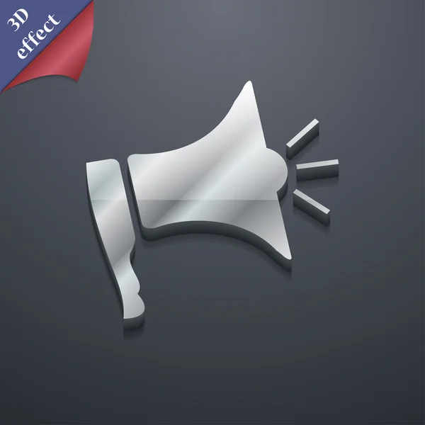 Megaphone soon icon symbol. 3D style. Trendy, modern design with space for your text Vector — Stock Vector