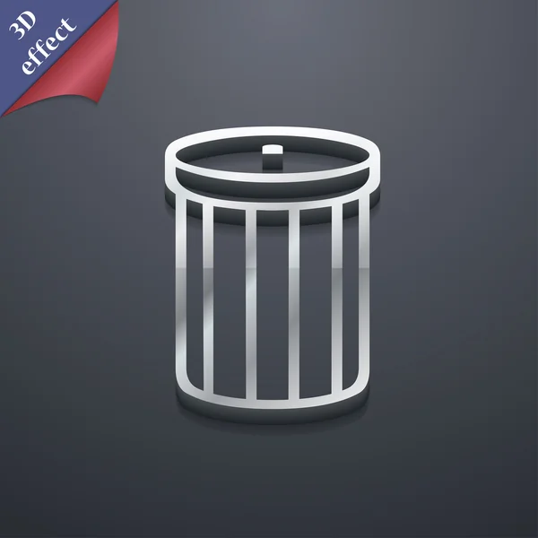 Recycle bin icon symbol. 3D style. Trendy, modern design with space for your text Vector — Stock Vector