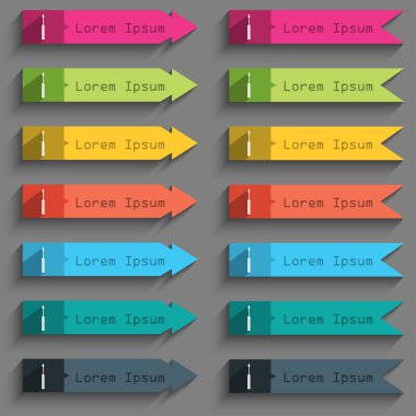 Tornavida aracı işareti simgesi. Sembol düzeltebilirim. İşareti onarın. Renkli düğmeler vektör kümesi