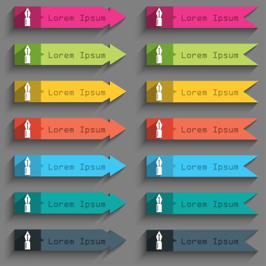 Kalem işareti simgesi. İçerik düğmesini düzenlemek. Renkli düğmeler kümesi. Vektör