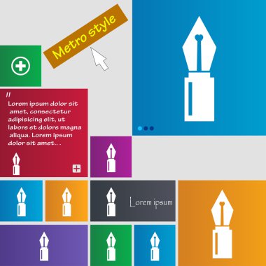 Kalem işareti simgesi. İçerik düğmesini düzenlemek. Renkli düğmeler kümesi. Vektör