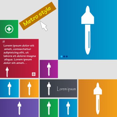 Damlalık işareti simgesi. pipet sembolü. Renkli düğmeler kümesi. Vektör