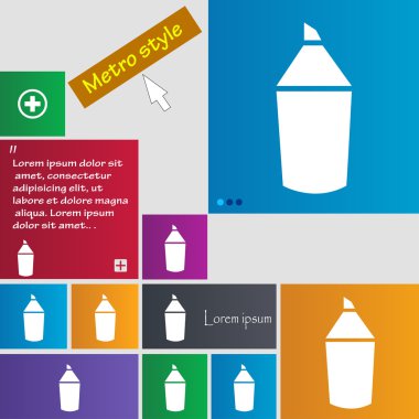 Kalem işareti simgesi. İçerik düğmesini düzenlemek. Renkli düğmeler kümesi. Vektör