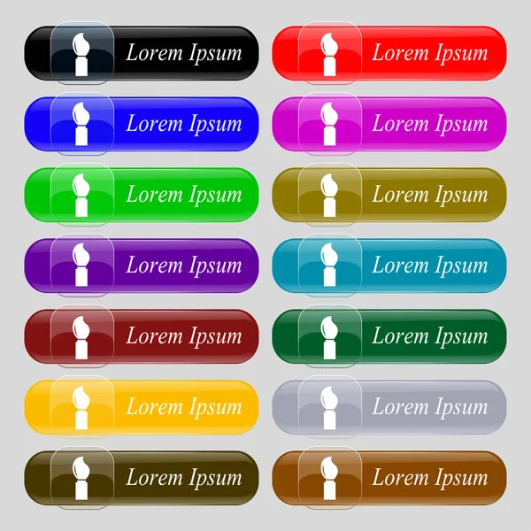 Paint brush sign icon. Artist symbol. Set of colored buttons. Vector — Stock Vector