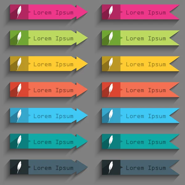 Geçiş yumuşatma işareti simgesi. Retro kalem simgesi. Renkli düğmeler vektör kümesi