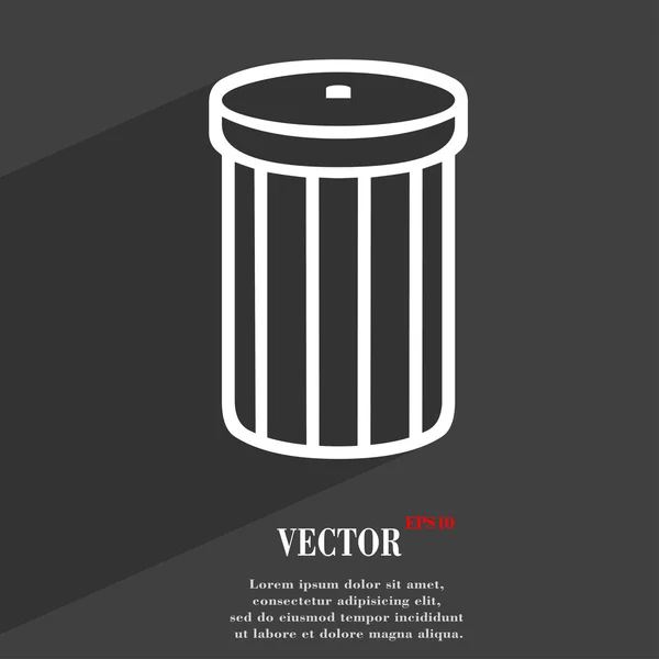 Recycle bin icon symbol Flat modern web design with long shadow and space for your text. Vector — Stock Vector