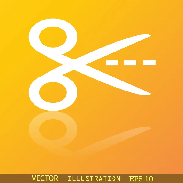 Schere geschnitten Strich gepunktete Linie Symbol flache moderne Web-Design mit Reflexion und Platz für Ihren Text. Vektor — Stockvektor