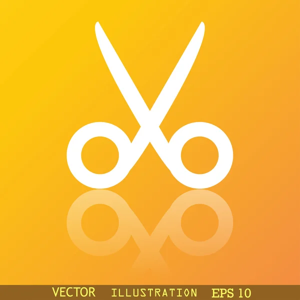 Tesoura ícone de cabeleireiro símbolo de web design moderno plano com reflexão e espaço para o seu texto. Vetor — Vetor de Stock