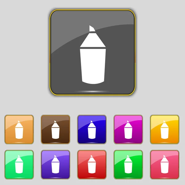 Icono de signo de lápiz. Editar botón de contenido. Conjunto de botones de colores. Vector — Vector de stock