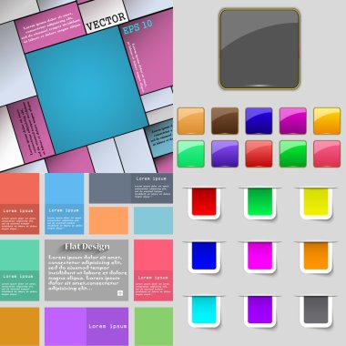 Farklı renkli düğmeler büyük kümesi. Web siteniz için şık, modern tasarım. Vektör