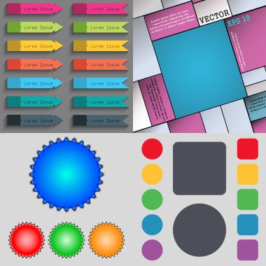Farklı renkli düğmeler büyük kümesi. Web siteniz için şık, modern tasarım. Vektör