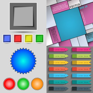 Farklı renkli düğmeler büyük kümesi. Web siteniz için şık, modern tasarım. Vektör