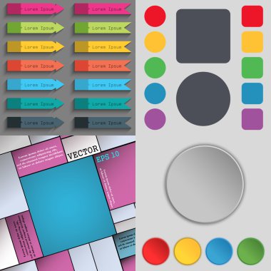 Farklı renkli düğmeler büyük kümesi. Web siteniz için şık, modern tasarım. Vektör